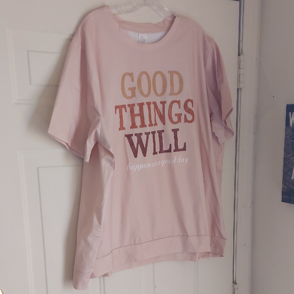 Peach Graphic Top
